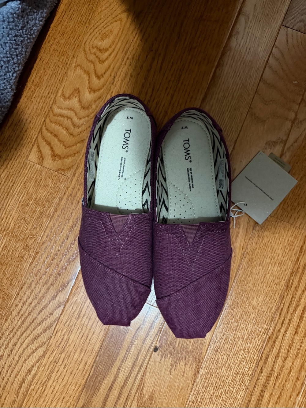 Toms Women's Plum Canvas Slip-On Flats